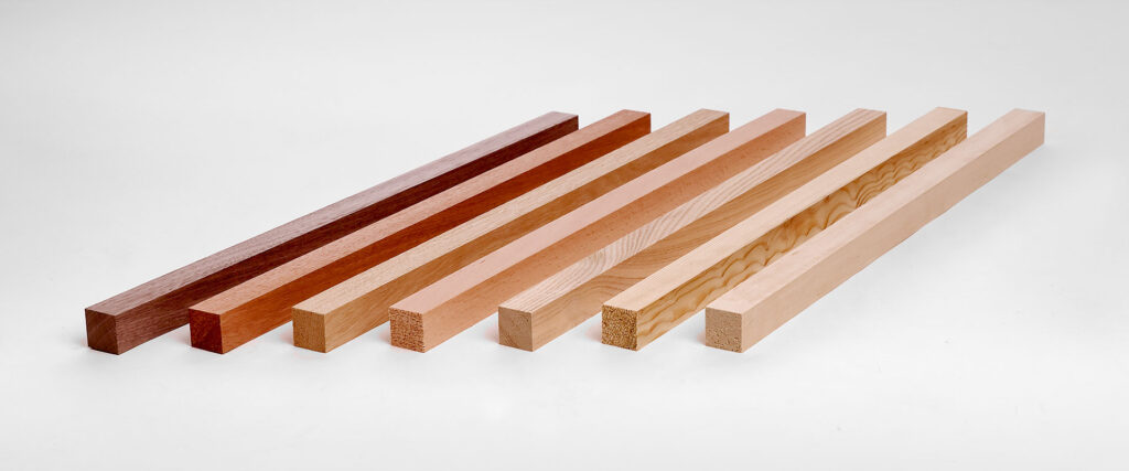 verschiedene Holzarten